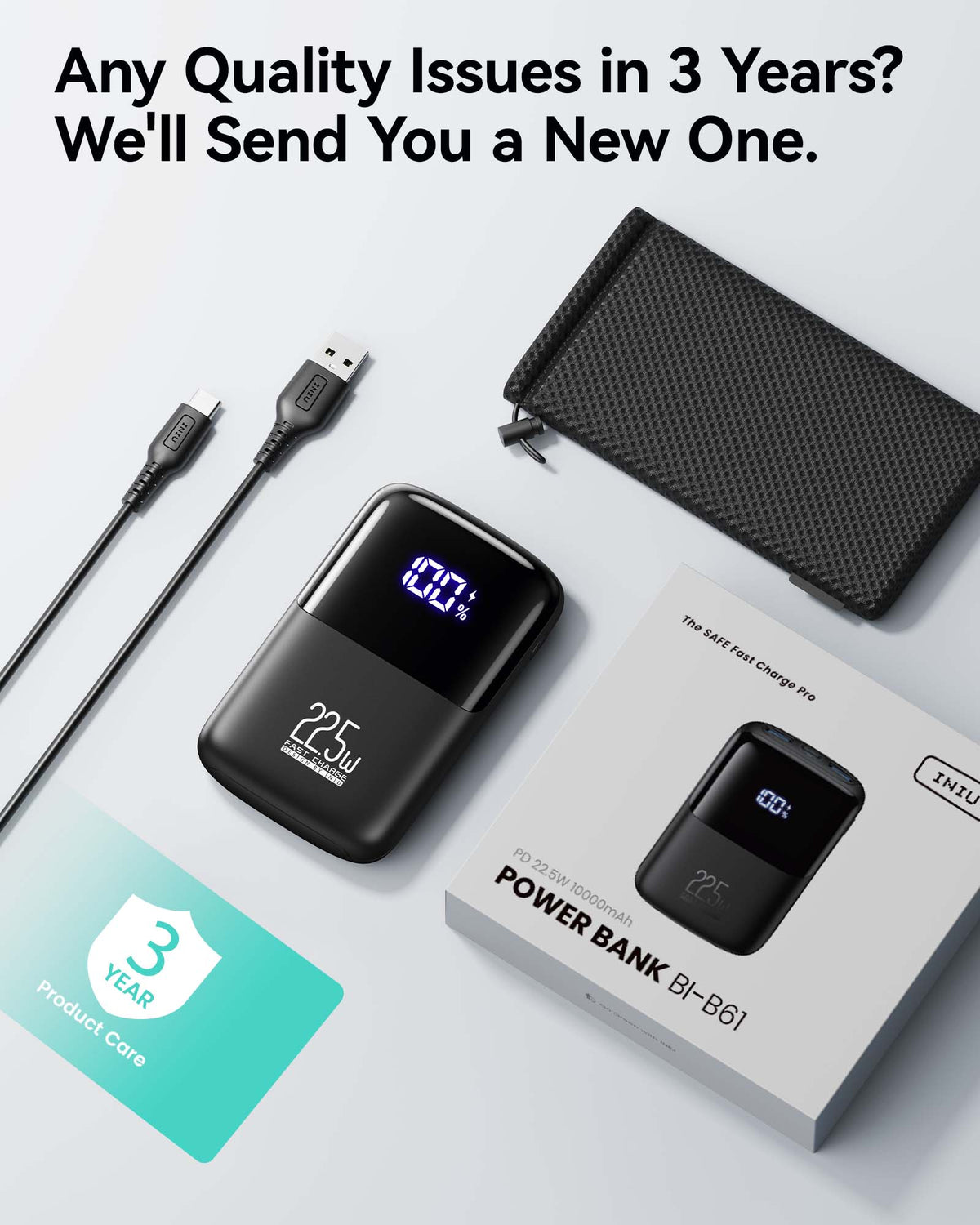 INIU B61 Carry Slim 10000mAh 22.5W Power Bank