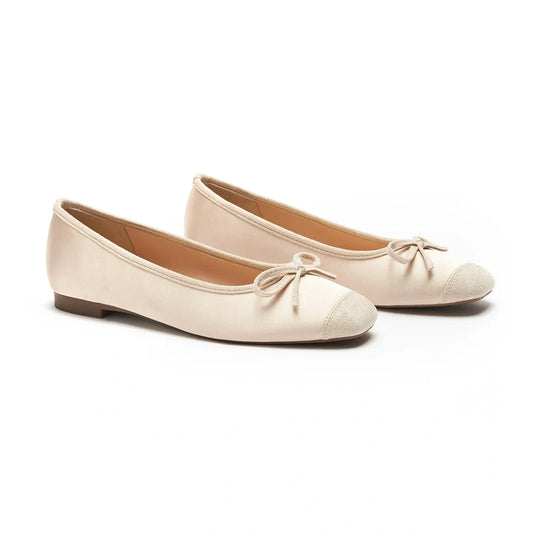 Silky Bowknot Ballet Flats Luxury Silk Slip-On Shoes