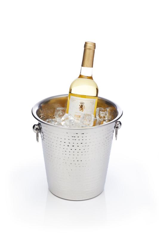 BarCraft Hammered Stainless Steel Wine Cooler | Elegant Champagne Prosecco Cava Bucket