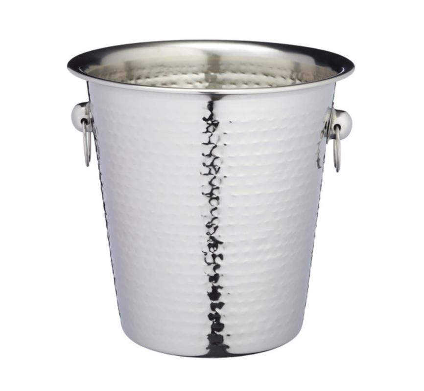 BarCraft Hammered Stainless Steel Wine Cooler | Elegant Champagne Prosecco Cava Bucket