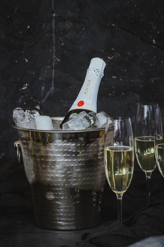 BarCraft Hammered Stainless Steel Wine Cooler | Elegant Champagne Prosecco Cava Bucket