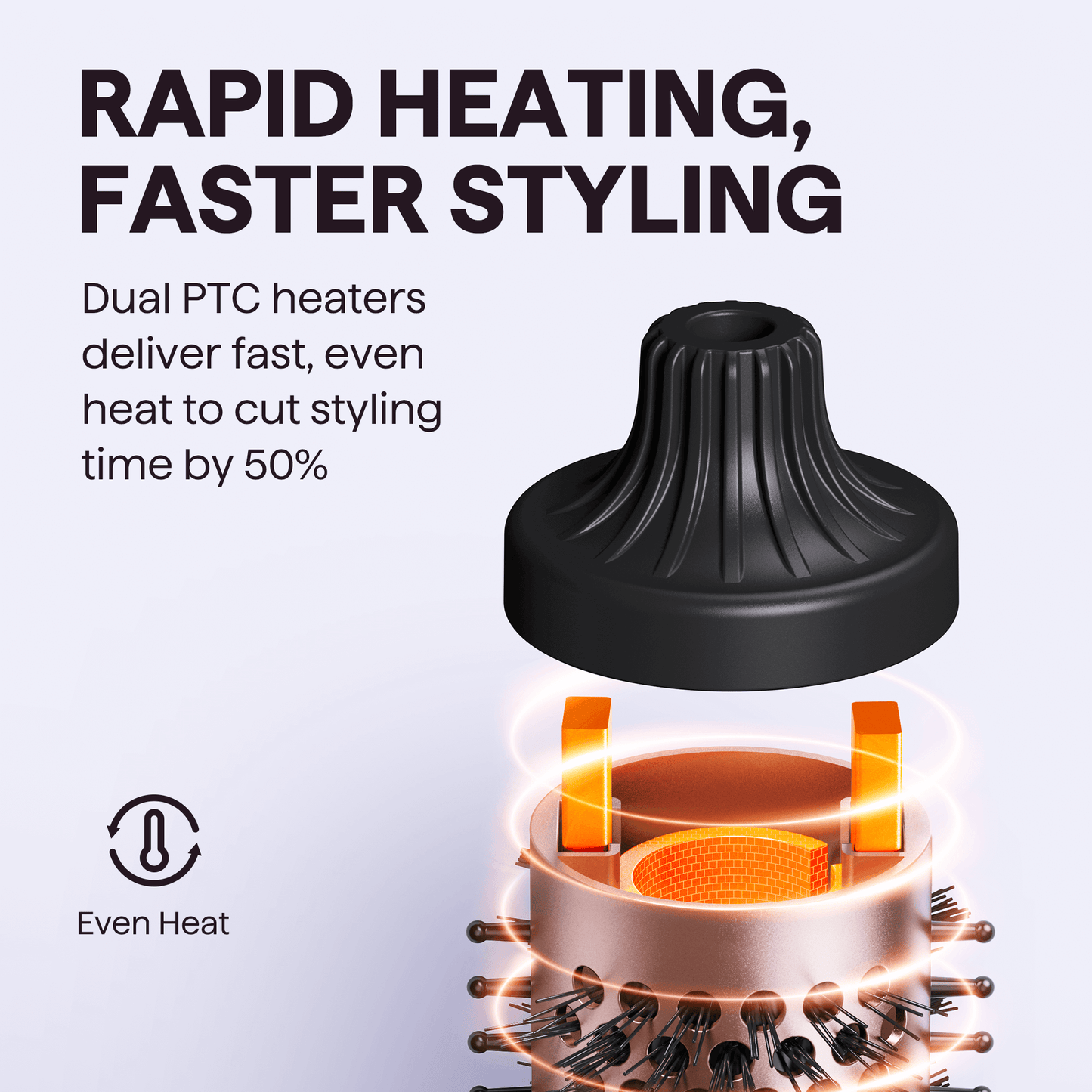 Blowout Boost Ionic Thermal Brush – Rose Gold Salon‑Quality Hair Styling