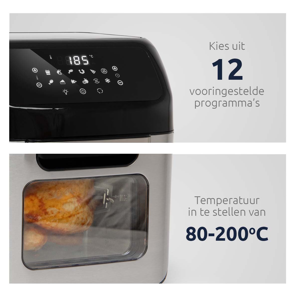 BluMill XXL Airfryer Oven: 12-in-1, 12L Capacity, Digital Touchscreen Control