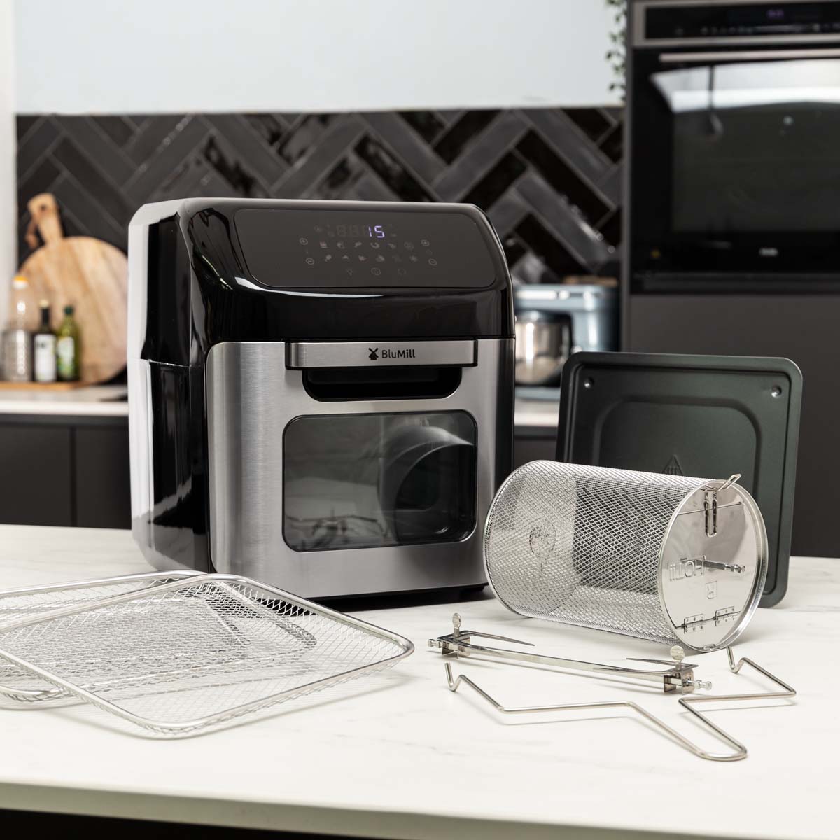 BluMill XXL Airfryer Oven: 12-in-1, 12L Capacity, Digital Touchscreen Control