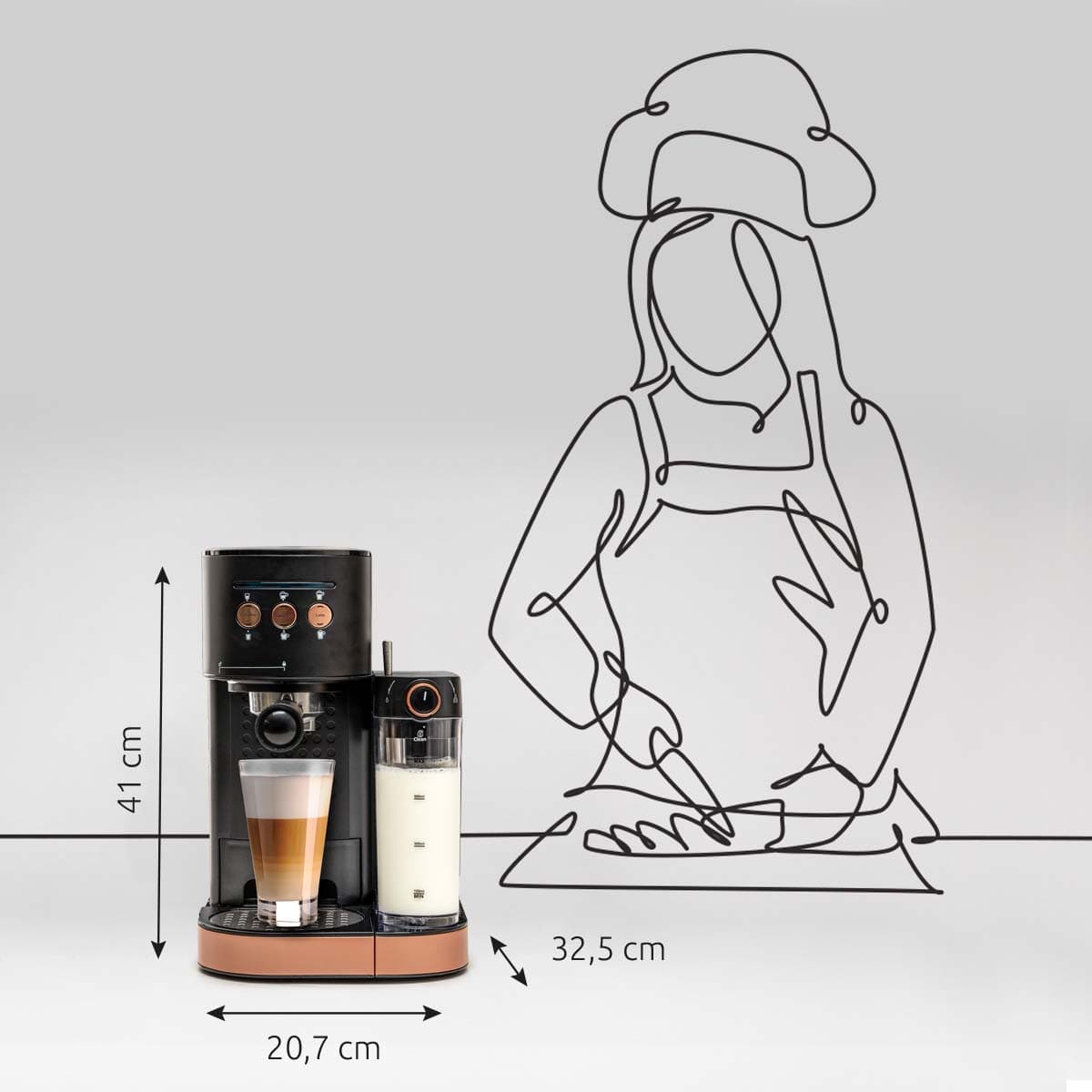 BluMill Coffee Machine: Espresso, Cappuccino, Latte Maker with Milk Frother