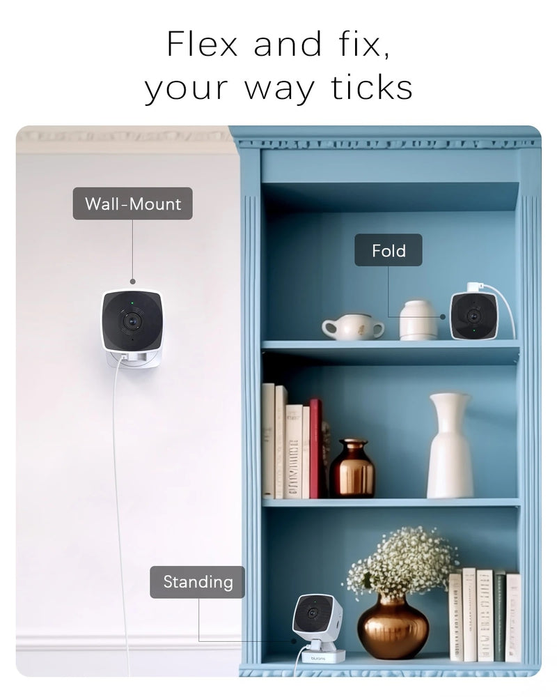 Blurams A12S FoldVue 2K Indoor Wi-Fi Security Camera with Night Vision