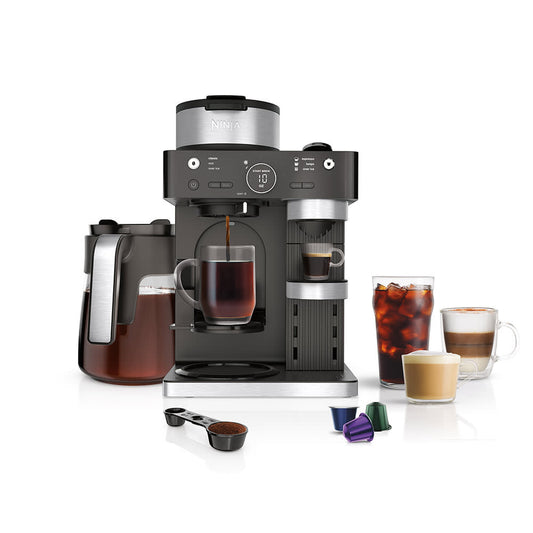 Ninja Espresso & Coffee Barista System: 19-Bar Pressure, Pod & Grounds, Built-in Frother