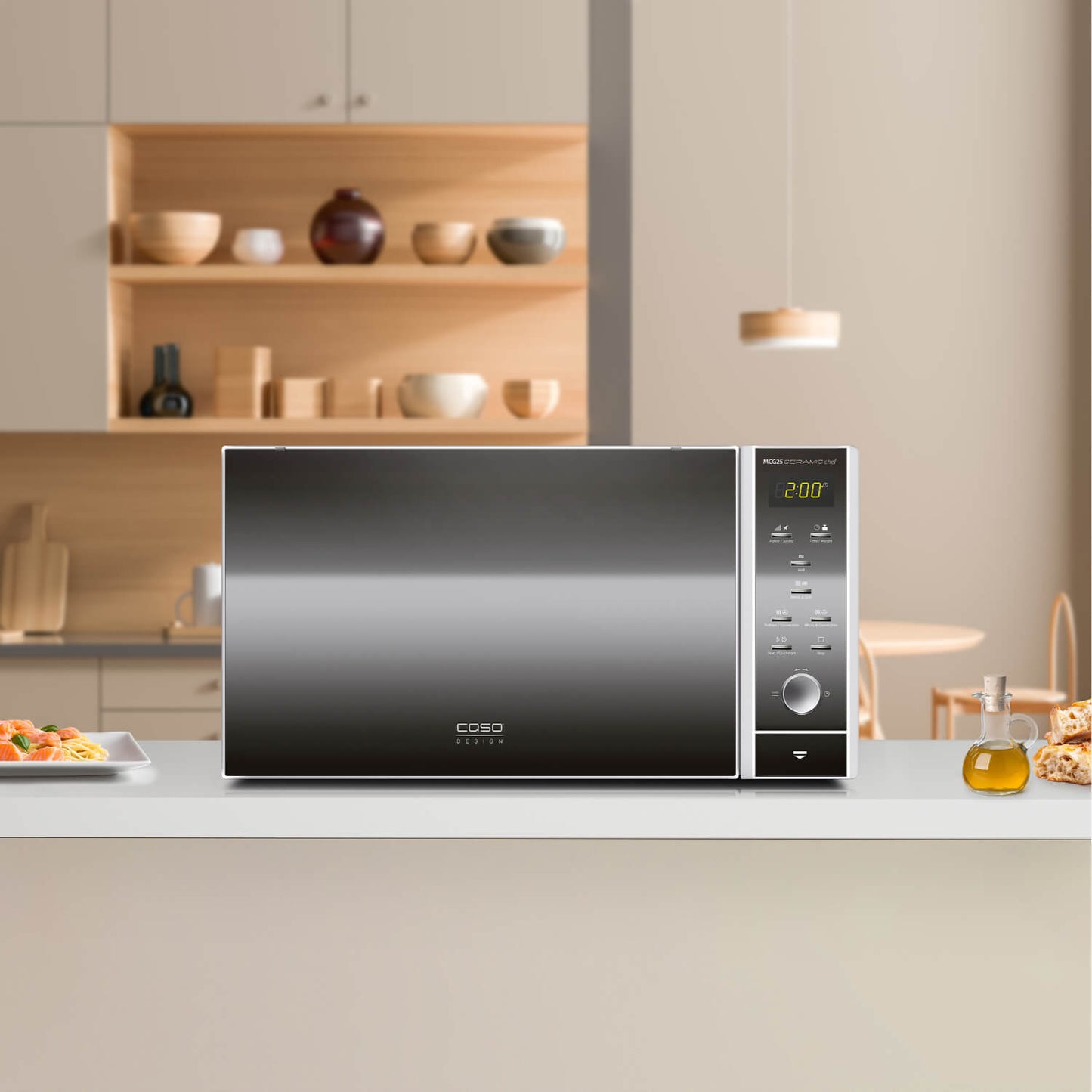 Caso Design MCG25 Ceramic Chef 3-in-1 Microwave: Grill Oven Air Fryer