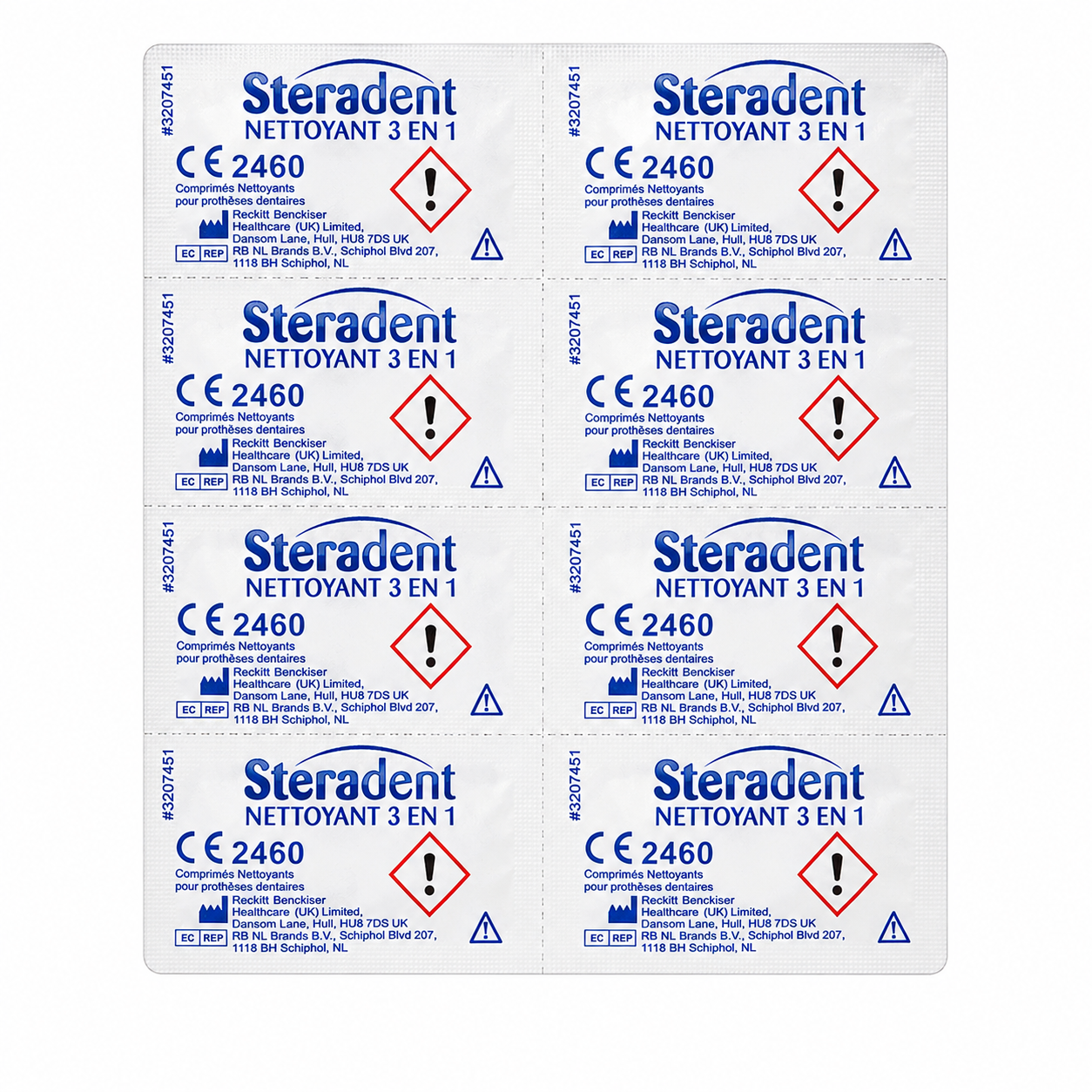 Steradent 3 in 1 Denture Cleaning Tablets- (8 tablets per pack)