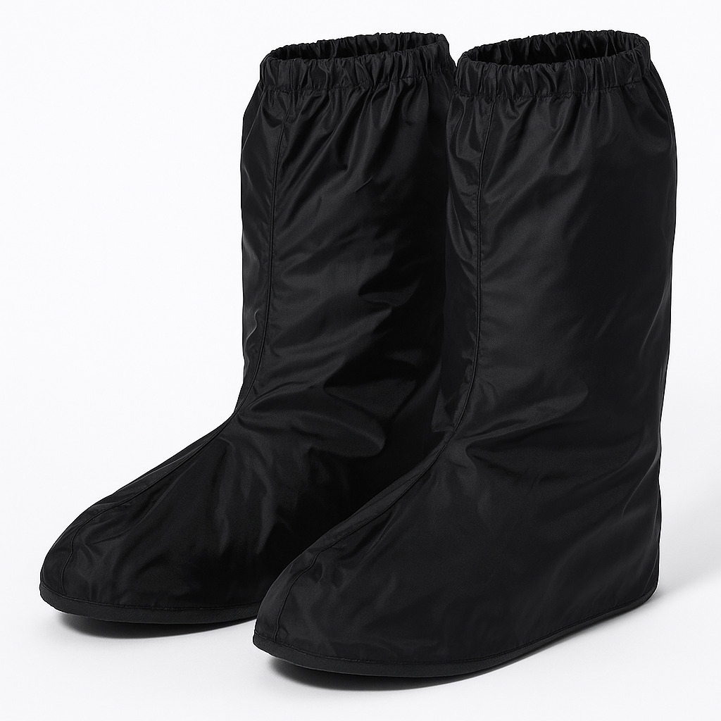 Waterproof Motorcycle Over Boots Black Nylon Rain Boots