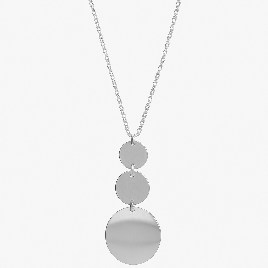 Long Disc Compass Pendant Necklace for Women Handmade Jewelry