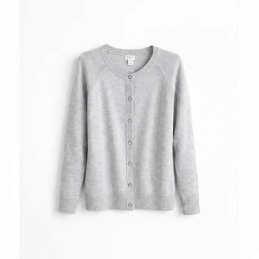 Gray Button-Down Cardigan for Girls – Soft Cotton-Viscose Blend - Gomix Brands Outlet