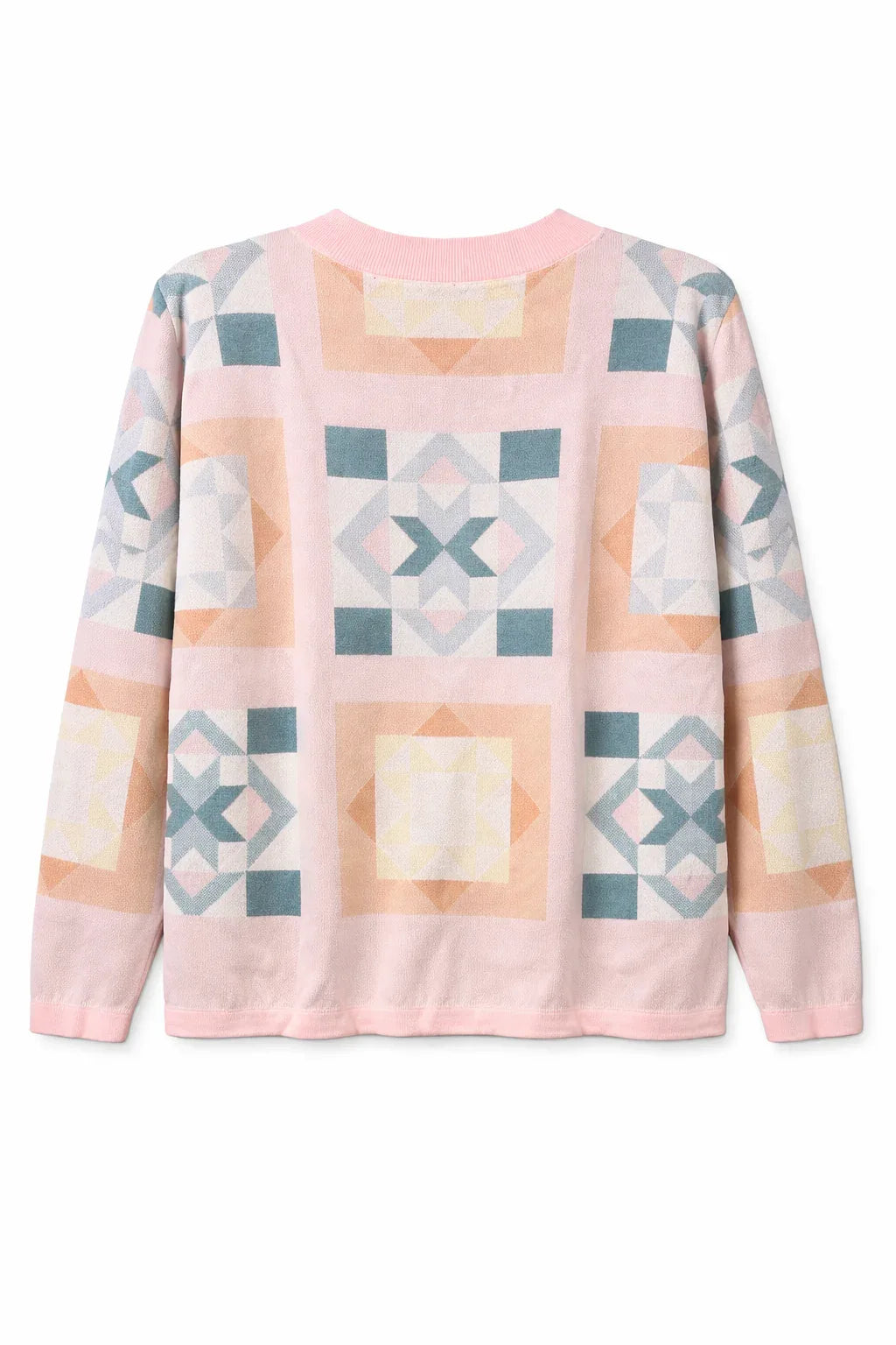 Lands’ End Pastel Geometric Knit Sweater - Gomix Brands Outlet