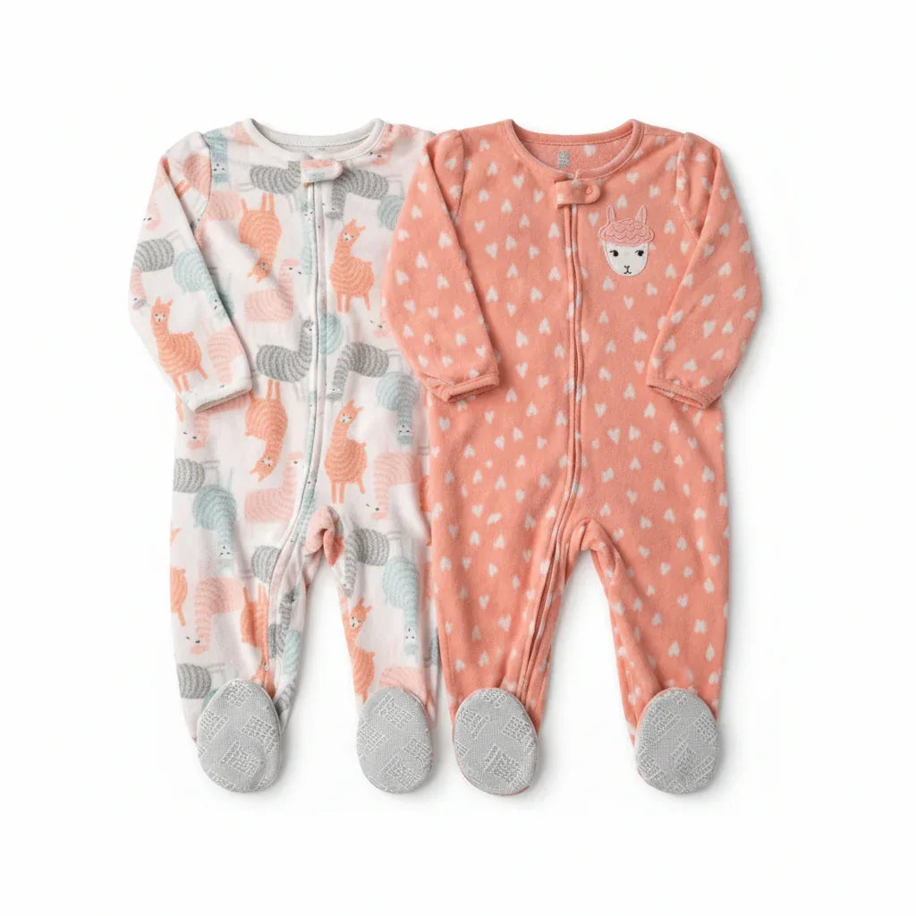 Just One You Carter's Footed Fleece Pajama Multicolor Lama - Gomix Brands Outlet