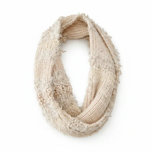 MixIt Women's Beige Multi Infinity Knit Scarf with Soft Acrylic Blend - Gomix Brands Outlet