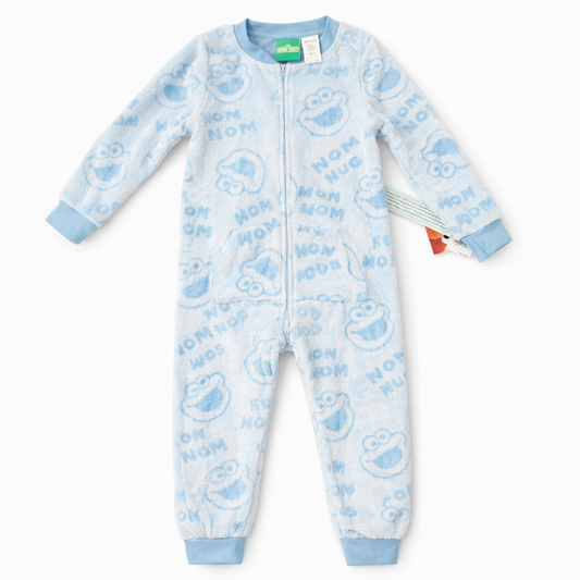 Sesame Street Blue Fleece One-Piece Baby Sleepwear