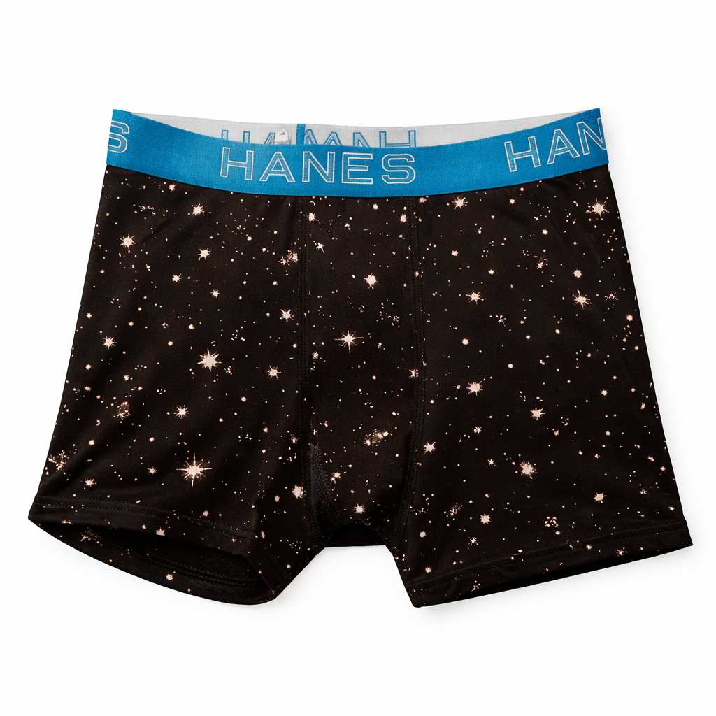 Hanes Xtemp Boys Boxer Briefs Black Speckled Blue