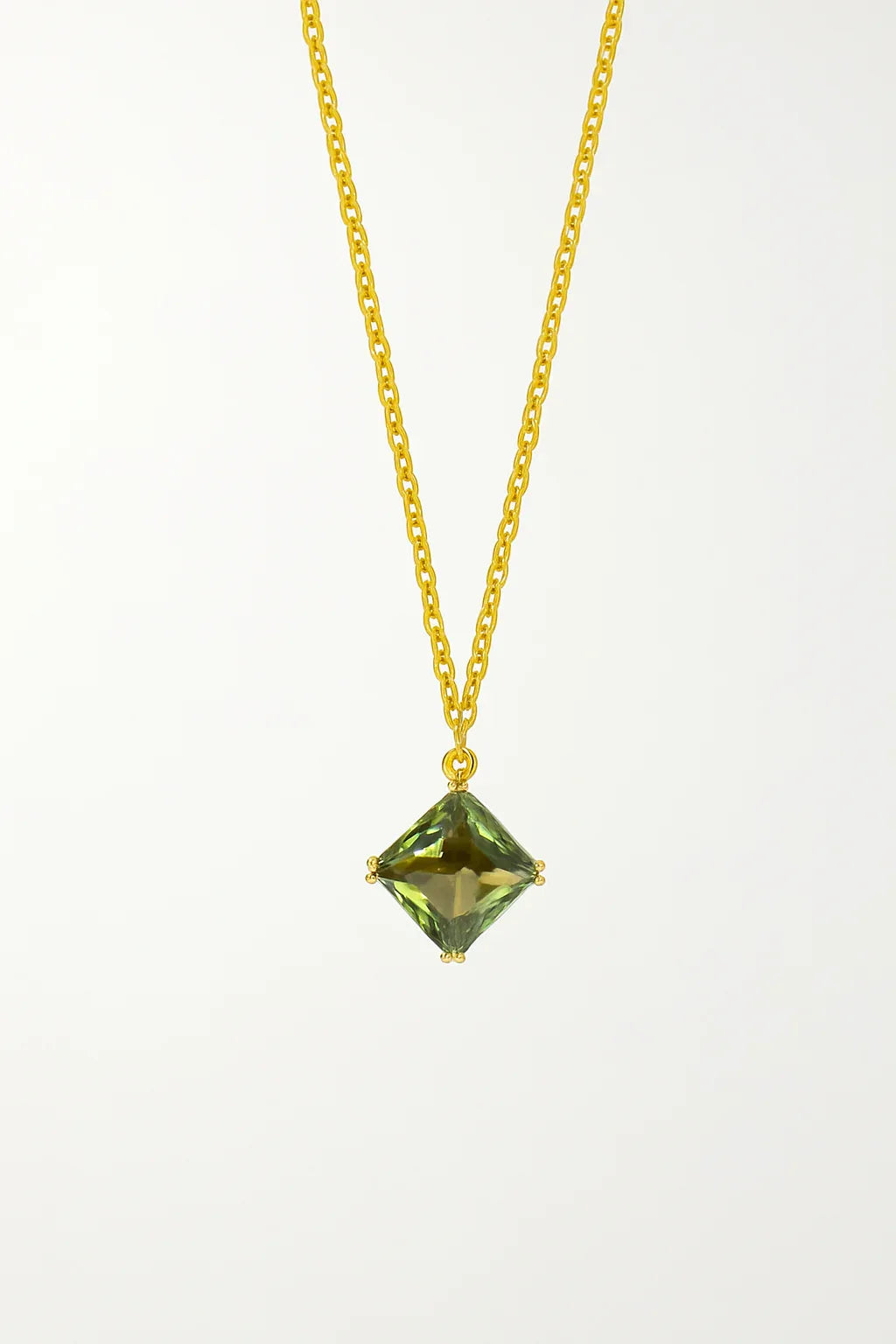 Stunning Square Cut Green Swarovski Crystal Necklace - Gomix Brands Outlet