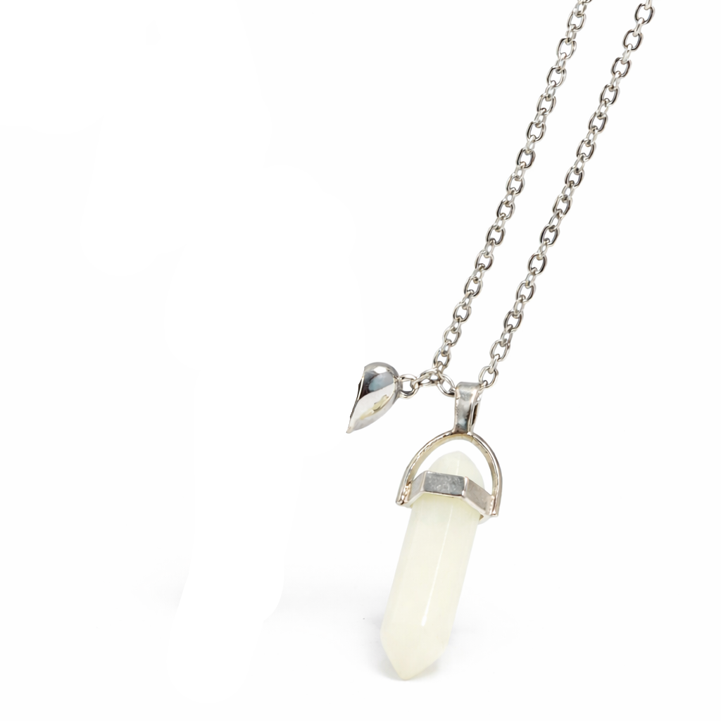 Crystal Moon Hexagon Necklace with Natural Energy Unisex