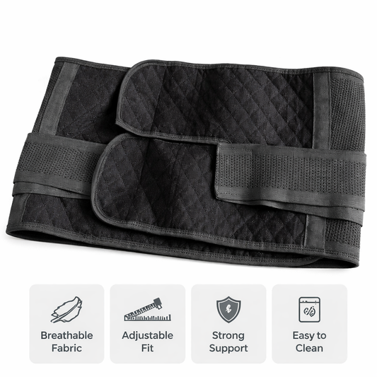 Adjustable Black Lumbar Support Belt for Lower Back Pain Relief