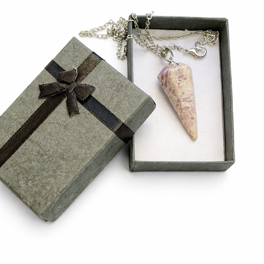 Gemstone Ruby Feldspar Pendulum Ruby