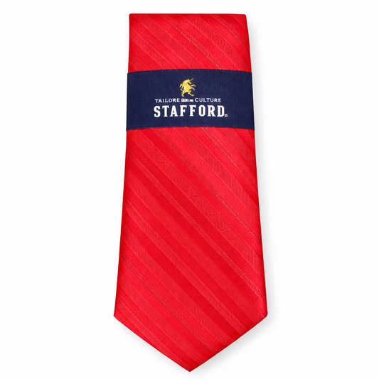 Stafford Red With Glittery Line Striped Necktie