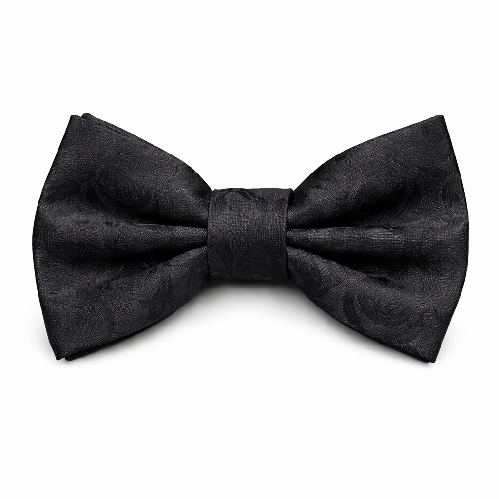 J.Ferrar Black Floral Jacquard Bow Tie