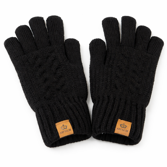 ARTKEM Black knitted winter gloves