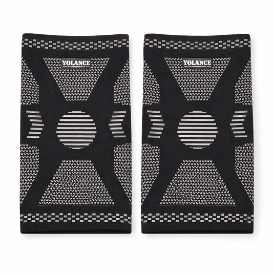 yolonce Black nylon Knee Brace with Silicone Pad Compression Support