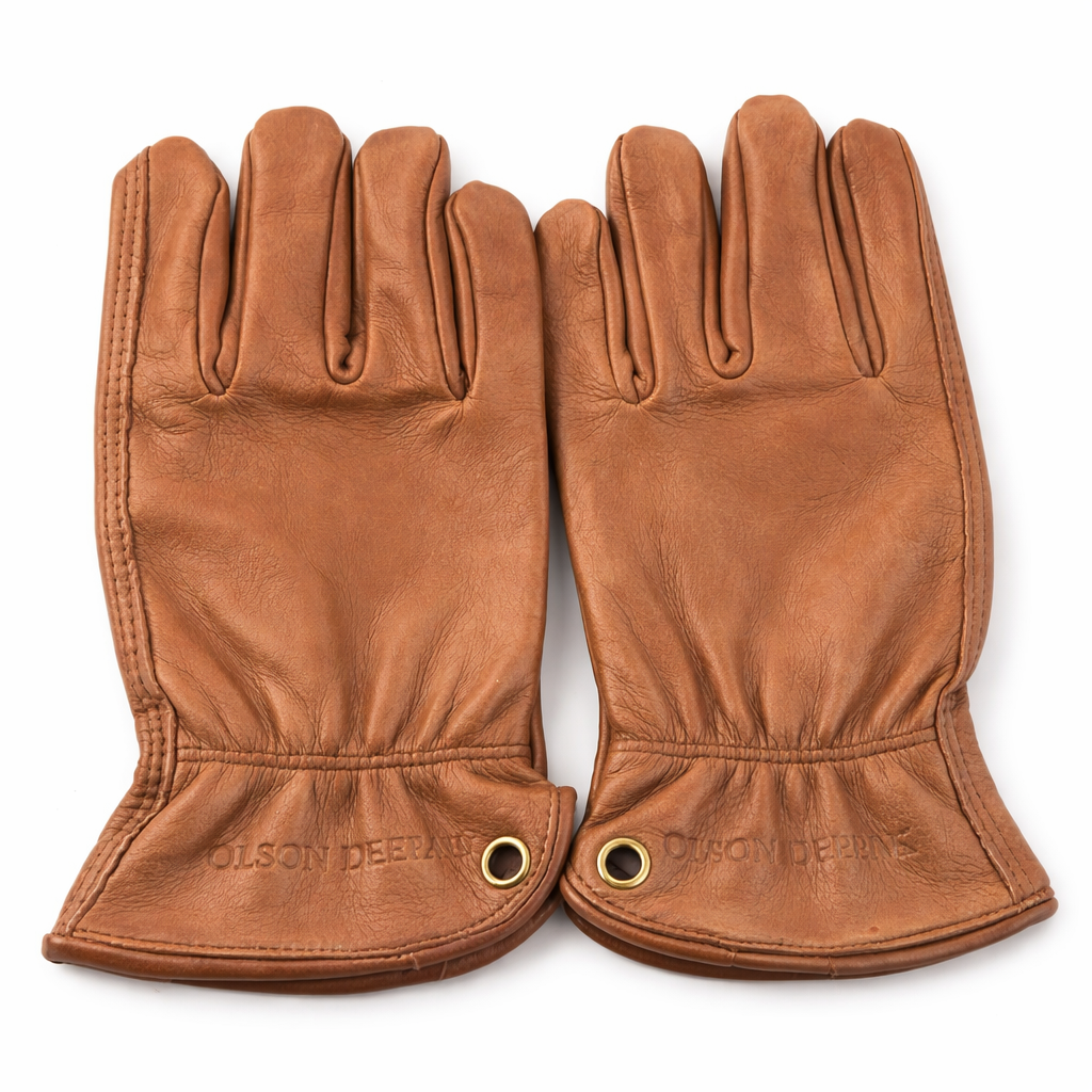 Olson Deepak Men's Water-Resistant Cowhide Leather Work Gloves for Construction