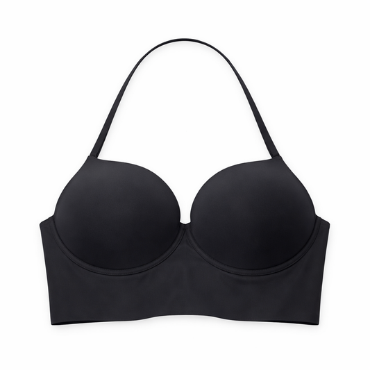 A sleek, molded, lightly padded bra