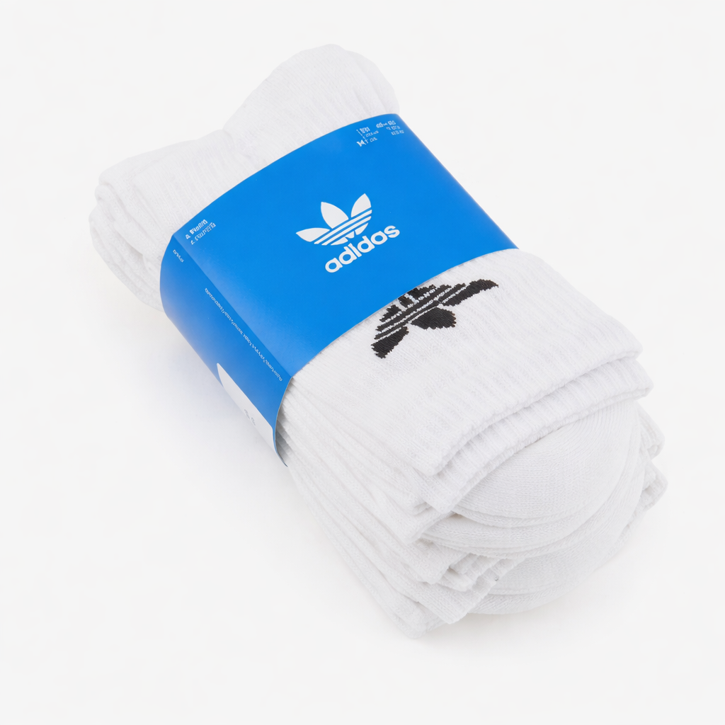 adidas Trefoil Cushion Crew Socks (6 pairs) white unisex
