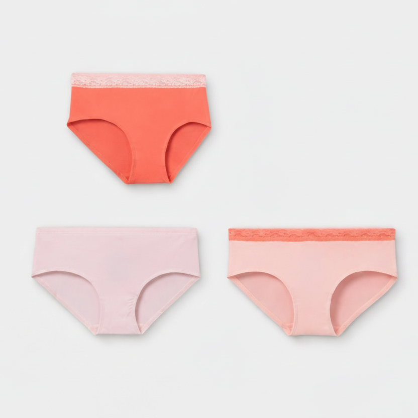 Art Class Girls Microfiber Lace Hipster Underwear - 3Pack