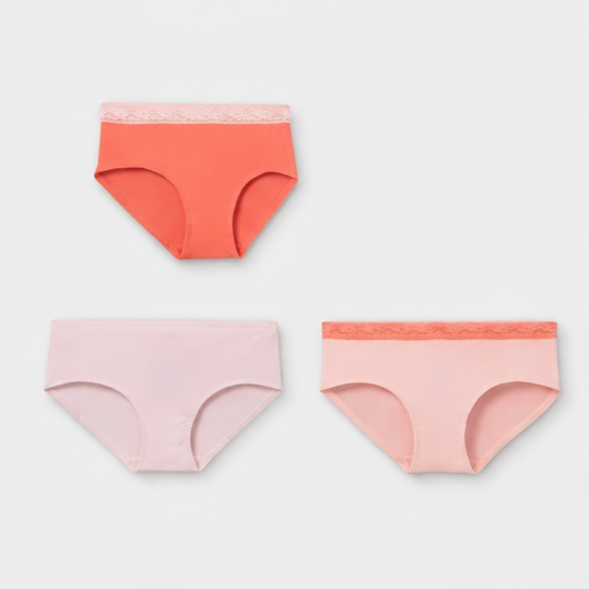 Art Class Girls Microfiber Lace Hipster Underwear - 3Pack