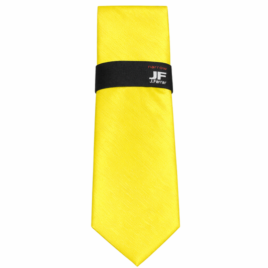 J.Ferrar Solid Yellow Narrow Necktie – Men’s Slim Formal Tie
