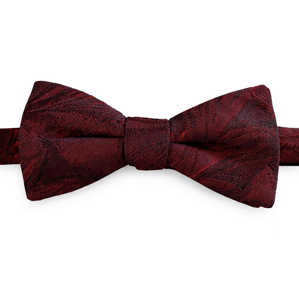 J Ferrar Red Black Woven Geometric Adjustable Pretied Bow Tie
