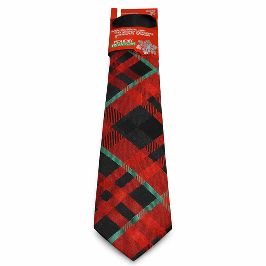 Holiday Traditions Boys Necktie Multicolor Plaid Tied