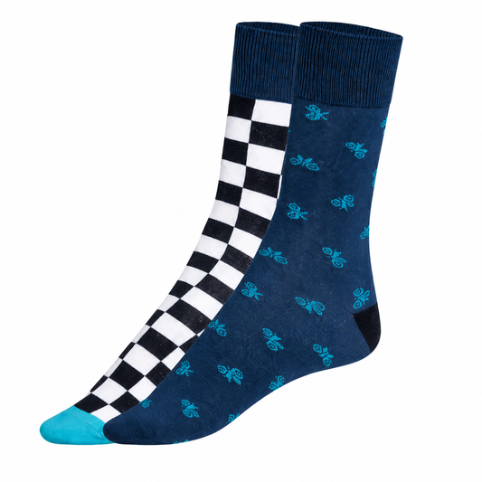 Unisex Cotton Socks 2-Pack BLUE