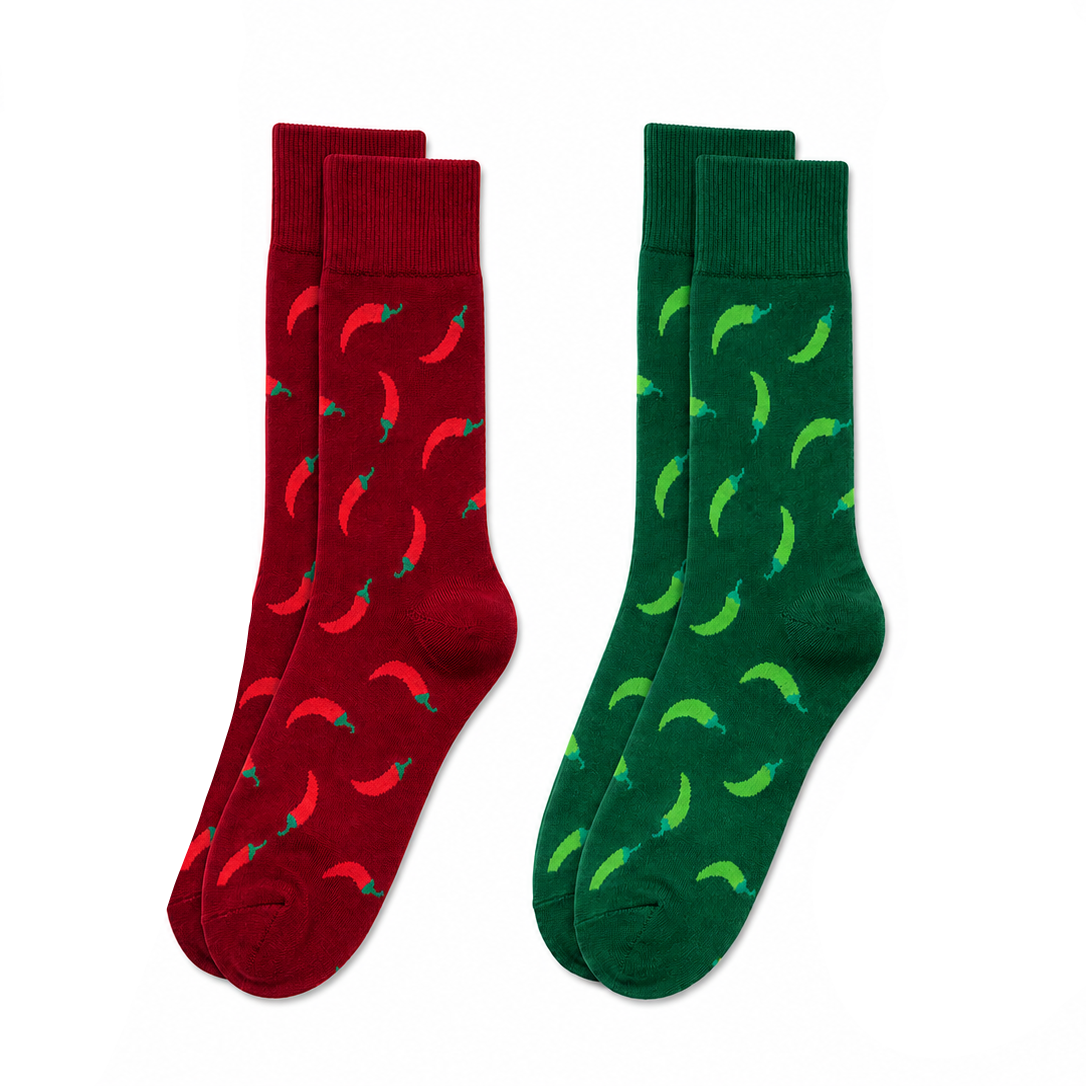 Unisex Cotton Socks 2-Pack chili