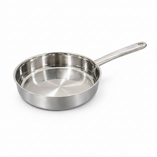 GSW Stainless steel frying pan on a white background