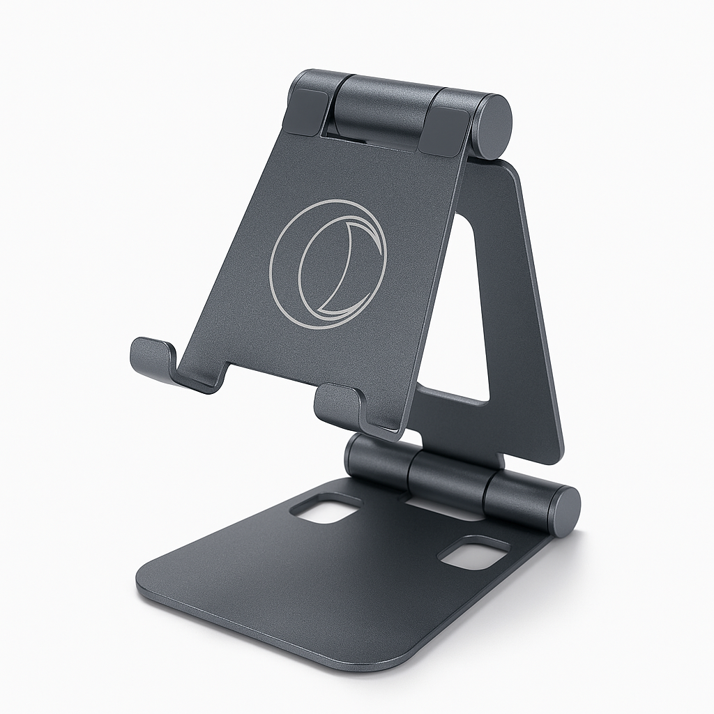 Foldable Aluminum Phone Stand Adjustable Holder for Phones Tablets - Gray