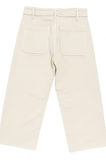 Zara Beige Off-White Wide Leg Denim Jeans for Women