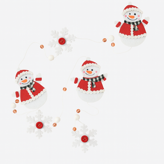 Livarno Home Festive Snowman String Holiday Hanging Decoration, Winter Wonderland Garland