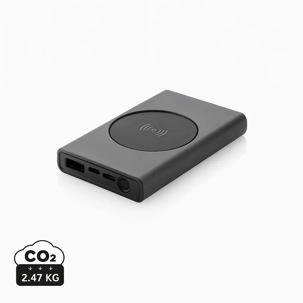 Eco-Friendly Recycled Aluminum 5000mAh Wireless Power Bank | Sustainable Portable Charger - Gomix Brands Outlet