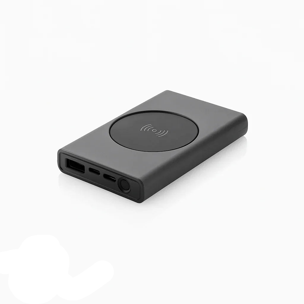 Eco-Friendly Recycled Aluminum 5000mAh Wireless Power Bank | Sustainable Portable Charger - Gomix Brands Outlet