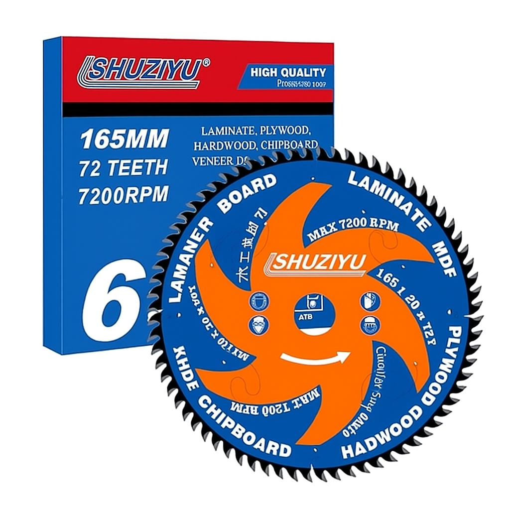 LSHUZIYU 165.1 mm 72T Circular Saw Blade for Cordless Tools Wood Cutting