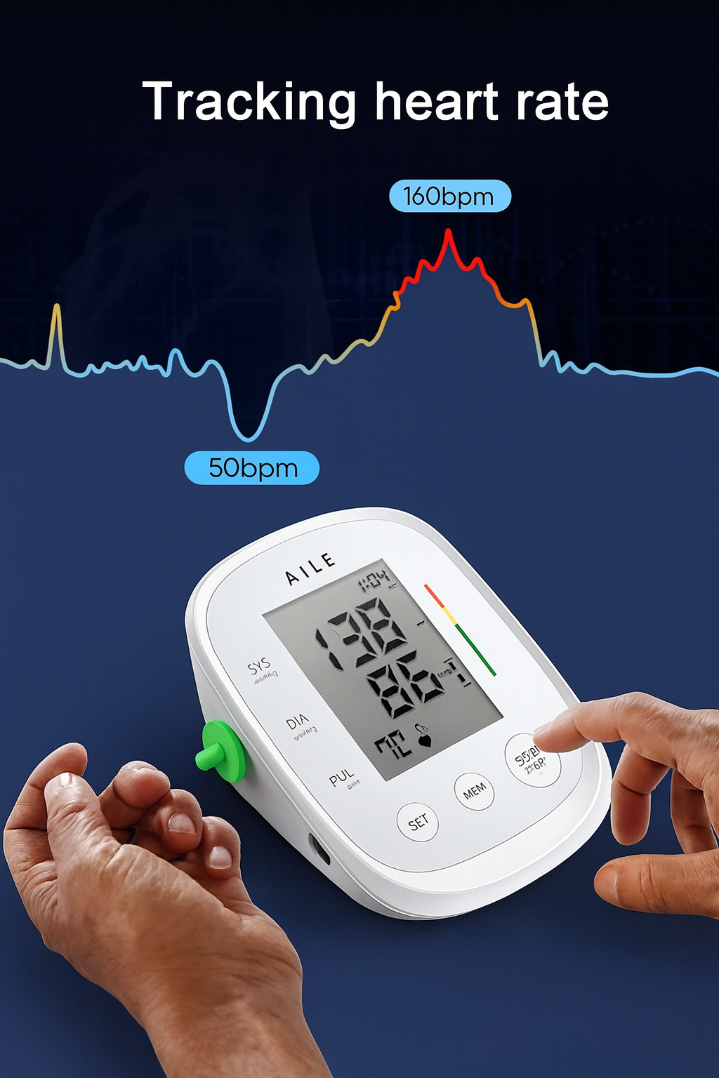 AILE X5 Large Cuff Digital Blood Pressure Monitor Dual User