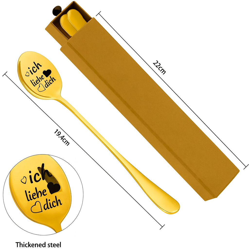 DIKARIYA Engraved 'I Love You' Stainless Spoon Set