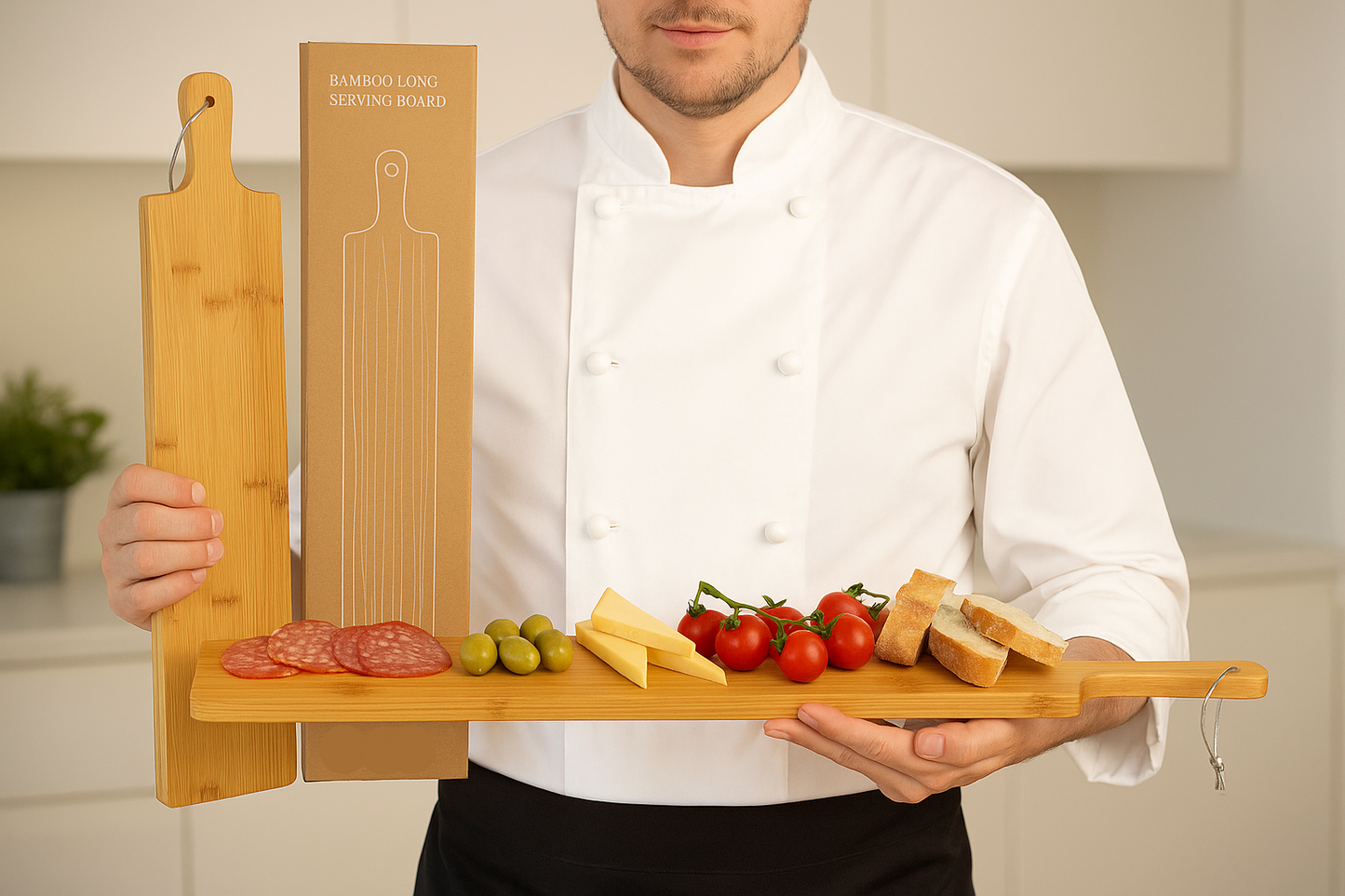 Personalized Large Bamboo Serving Plank – Custom Engraved Party Board