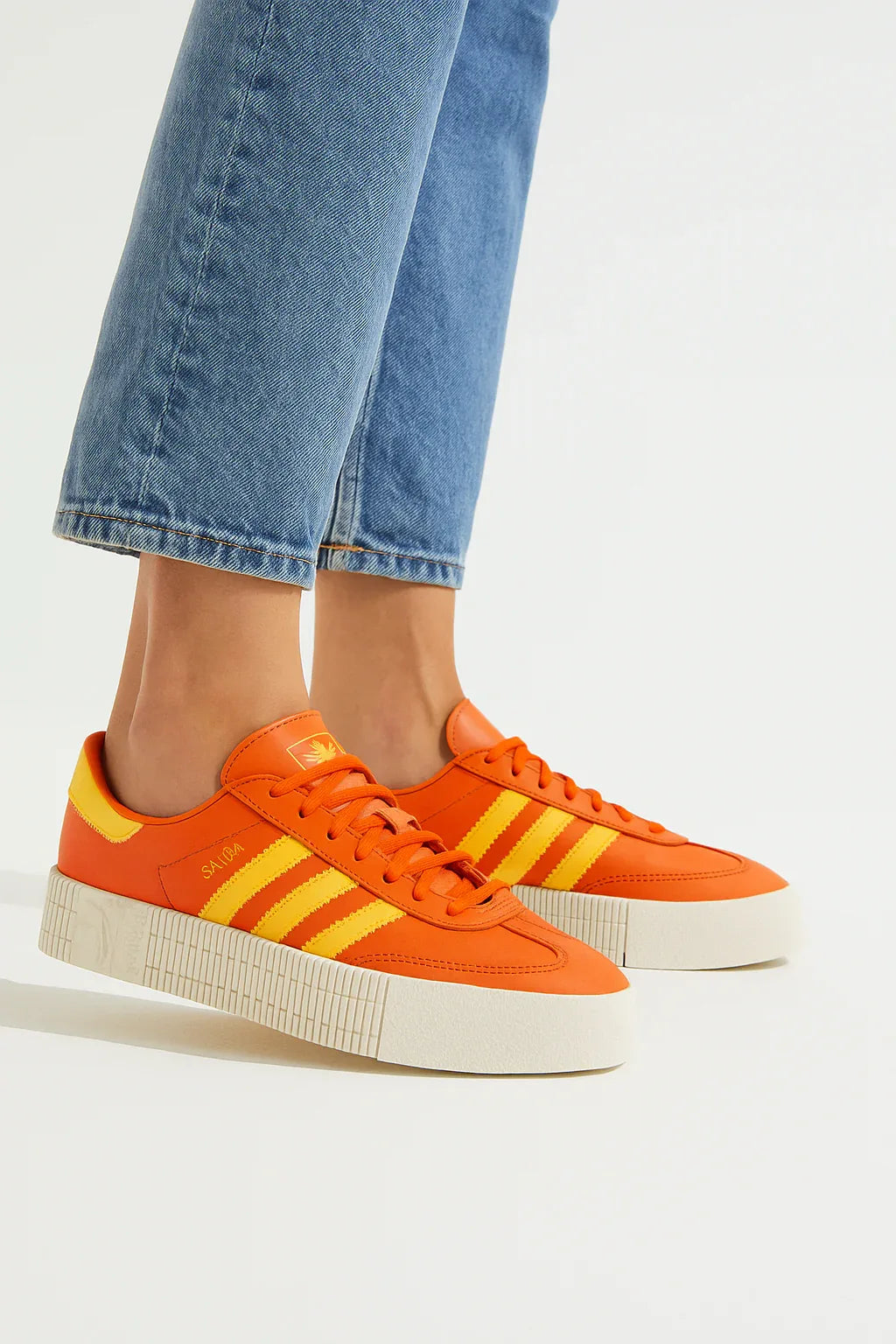 Adidas Originals Sambarose Women's Vibrant Orange Platform Lifestyle Sneakers - Gomix Brands Outlet